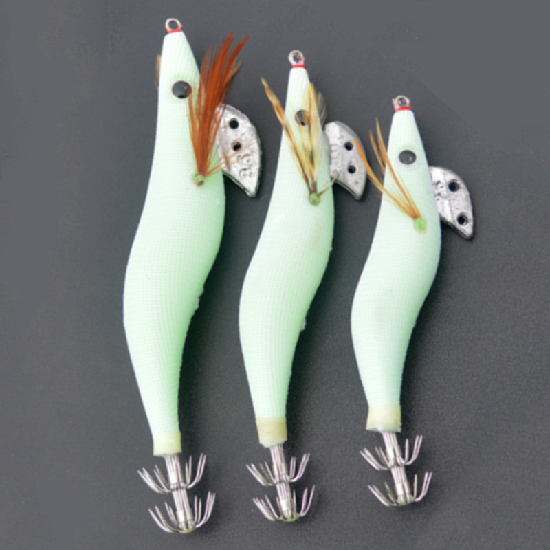 1PCS 빛나는 오징어 지그 문어 오징어 지그 후크와  - Fishing Hook Size 리뷰 및 가격