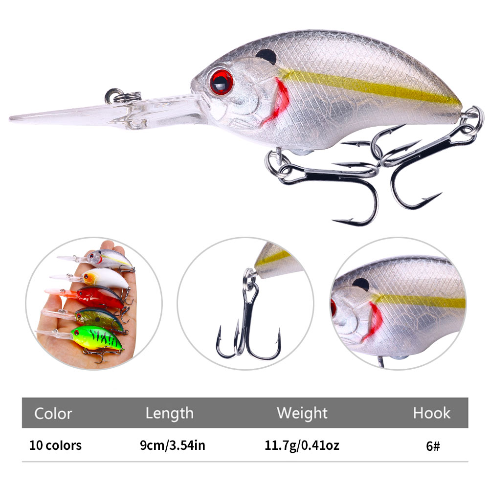 헝지아 11.7G 9CM 낚시 루어 락 크랭크 베이트  - Fishing Hook Size 리뷰 및 가격